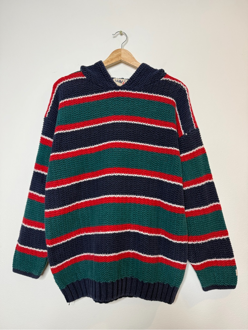 Rare Vintage Limited Too Ramie Cotton Striped Knit Sweater Hoodie